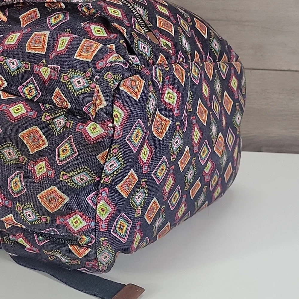 Vera Bradley Mini Medallions Backpack with Blue Multicolor Diamond Pattern